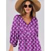 image:imageANRABESS Womens Boho Maxi Dresses 2026 Summer V Neck Puff Sleeve Floral Flowy Swing Fall Casual Long DressPurple