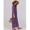 image:imageANRABESS Womens Boho Maxi Dresses 2026 Summer V Neck Puff Sleeve Floral Flowy Swing Fall Casual Long DressPurple Floral