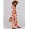 image:imageANRABESS Womens Boho Maxi Dresses 2026 Summer V Neck Puff Sleeve Floral Flowy Swing Fall Casual Long DressPurple Orange Floral