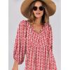 image:imageANRABESS Womens Boho Maxi Dresses 2026 Summer V Neck Puff Sleeve Floral Flowy Swing Fall Casual Long DressRed Floral