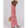 image:imageANRABESS Womens Boho Maxi Dresses 2026 Summer V Neck Puff Sleeve Floral Flowy Swing Fall Casual Long DressRed Floral