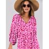image:imageANRABESS Womens Boho Maxi Dresses 2026 Summer V Neck Puff Sleeve Floral Flowy Swing Fall Casual Long DressRose Red Floral
