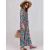 image:imageANRABESS Womens Boho Maxi Dresses 2026 Summer V Neck Puff Sleeve Floral Flowy Swing Fall Casual Long DressTeal Red Floral