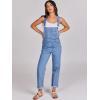 image:imageANRABESS Womens Denim Overalls Loose Fit Adjustable Strap Summer Gardening Casual amp Work Jean JumpsuitB Washed Blue