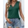 image:imageANRABESS Womens Lace Trim Tank Tops V Neck Sleeveless Shirts 2026 Summer Casual Trendy Dressy Cami TopDark Green