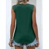 image:imageANRABESS Womens Lace Trim Tank Tops V Neck Sleeveless Shirts 2026 Summer Casual Trendy Dressy Cami TopDark Green