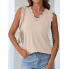 image:imageANRABESS Womens Lace Trim Tank Tops V Neck Sleeveless Shirts 2026 Summer Casual Trendy Dressy Cami TopKhaki