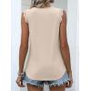 image:imageANRABESS Womens Lace Trim Tank Tops V Neck Sleeveless Shirts 2026 Summer Casual Trendy Dressy Cami TopKhaki