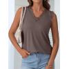 image:imageANRABESS Womens Lace Trim Tank Tops V Neck Sleeveless Shirts 2026 Summer Casual Trendy Dressy Cami TopLight Brown