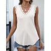 image:imageANRABESS Womens Lace Trim Tank Tops V Neck Sleeveless Shirts 2026 Summer Casual Trendy Dressy Cami TopWhite