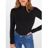 image:imageANRABESS Womens Lettuce Trim Mock Neck Long Sleeve Tops 2025 Casual Dressy Ribbed Knit Slim Fit Tee Shirt Fall Layer OutfitsBlack