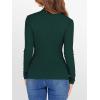 image:imageANRABESS Womens Lettuce Trim Mock Neck Long Sleeve Tops 2025 Casual Dressy Ribbed Knit Slim Fit Tee Shirt Fall Layer OutfitsDeep Green