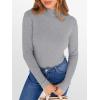 image:imageANRABESS Womens Lettuce Trim Mock Neck Long Sleeve Tops 2025 Casual Dressy Ribbed Knit Slim Fit Tee Shirt Fall Layer OutfitsGrey