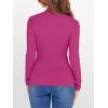 image:imageANRABESS Womens Lettuce Trim Mock Neck Long Sleeve Tops 2025 Casual Dressy Ribbed Knit Slim Fit Tee Shirt Fall Layer OutfitsHot Pink