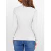 image:imageANRABESS Womens Lettuce Trim Mock Neck Long Sleeve Tops 2025 Casual Dressy Ribbed Knit Slim Fit Tee Shirt Fall Layer OutfitsWhite