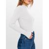 image:imageANRABESS Womens Lettuce Trim Mock Neck Long Sleeve Tops 2025 Casual Dressy Ribbed Knit Slim Fit Tee Shirt Fall Layer OutfitsWhite