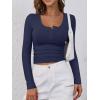 image:imageANRABESS Womens Long Sleeve Henley Tops Ribbed Knit Slim Fitted Trendy T Shirt Basic Tees Layer 2025 Fall Fashion OutfitsNavy Blue