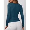 image:imageANRABESS Womens Long Sleeve Henley Tops Ribbed Knit Slim Fitted Trendy T Shirt Basic Tees Layer 2025 Fall Fashion OutfitsTeal Blue