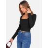 image:imageANRABESS Womens Long Sleeve Square Neck Crop Top Ribbed Slim Fitted Basic Tee Layer Y2K Shirts Fall Fashion Outfits 2025Black