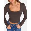 image:imageANRABESS Womens Long Sleeve Square Neck Crop Top Ribbed Slim Fitted Basic Tee Layer Y2K Shirts Fall Fashion Outfits 2025Coffee