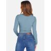 image:imageANRABESS Womens Long Sleeve Square Neck Crop Top Ribbed Slim Fitted Basic Tee Layer Y2K Shirts Fall Fashion Outfits 2025Grey Blue