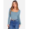 image:imageANRABESS Womens Long Sleeve Square Neck Crop Top Ribbed Slim Fitted Basic Tee Layer Y2K Shirts Fall Fashion Outfits 2025Grey Blue