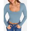 image:imageANRABESS Womens Long Sleeve Square Neck Crop Top Ribbed Slim Fitted Basic Tee Layer Y2K Shirts Fall Fashion Outfits 2025Grey Blue