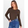 image:imageANRABESS Womens Long Sleeve Thermal Shirts Slim Fit Basic Tee Tops Warm Fleece Undershirts 2025 Fall Winter Layer OutfitsCoffee