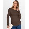 image:imageANRABESS Womens Long Sleeve Thermal Shirts Slim Fit Basic Tee Tops Warm Fleece Undershirts 2025 Fall Winter Layer OutfitsCoffee