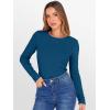 image:imageANRABESS Womens Long Sleeve Thermal Shirts Slim Fit Basic Tee Tops Warm Fleece Undershirts 2025 Fall Winter Layer OutfitsDeep Lake Blue