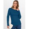 image:imageANRABESS Womens Long Sleeve Thermal Shirts Slim Fit Basic Tee Tops Warm Fleece Undershirts 2025 Fall Winter Layer OutfitsDeep Lake Blue