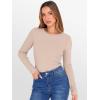 image:imageANRABESS Womens Long Sleeve Thermal Shirts Slim Fit Basic Tee Tops Warm Fleece Undershirts 2025 Fall Winter Layer OutfitsGrey Camel