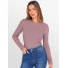 image:imageANRABESS Womens Long Sleeve Thermal Shirts Slim Fit Basic Tee Tops Warm Fleece Undershirts 2025 Fall Winter Layer OutfitsGrey Pink