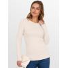 image:imageANRABESS Womens Long Sleeve Thermal Shirts Slim Fit Basic Tee Tops Warm Fleece Undershirts 2025 Fall Winter Layer OutfitsParchment