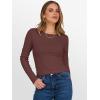 image:imageANRABESS Womens Long Sleeve Thermal Shirts Slim Fit Basic Tee Tops Warm Fleece Undershirts 2025 Fall Winter Layer OutfitsRed Brown