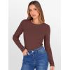 image:imageANRABESS Womens Long Sleeve Thermal Shirts Slim Fit Basic Tee Tops Warm Fleece Undershirts 2025 Fall Winter Layer OutfitsRed Brown