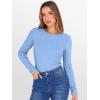 image:imageANRABESS Womens Long Sleeve Thermal Shirts Slim Fit Basic Tee Tops Warm Fleece Undershirts 2025 Fall Winter Layer OutfitsSky Blue