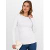image:imageANRABESS Womens Long Sleeve Thermal Shirts Slim Fit Basic Tee Tops Warm Fleece Undershirts 2025 Fall Winter Layer OutfitsWhite