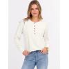 image:imageANRABESS Womens Long Sleeve Waffle Knit Shirts Dressy Casual Loose Button Up V Neck Henley Tops 2026 Fall Basic Tee BlouseBeige