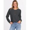 image:imageANRABESS Womens Long Sleeve Waffle Knit Shirts Dressy Casual Loose Button Up V Neck Henley Tops 2026 Fall Basic Tee BlouseDark Grey