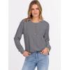 image:imageANRABESS Womens Long Sleeve Waffle Knit Shirts Dressy Casual Loose Button Up V Neck Henley Tops 2026 Fall Basic Tee BlouseGrey