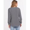 image:imageANRABESS Womens Long Sleeve Waffle Knit Shirts Dressy Casual Loose Button Up V Neck Henley Tops 2026 Fall Basic Tee BlouseGrey