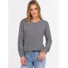 image:imageANRABESS Womens Long Sleeve Waffle Knit Shirts Dressy Casual Loose Button Up V Neck Henley Tops 2026 Fall Basic Tee BlouseGrey