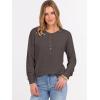 image:imageANRABESS Womens Long Sleeve Waffle Knit Shirts Dressy Casual Loose Button Up V Neck Henley Tops 2026 Fall Basic Tee BlouseLight Brown
