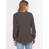 image:imageANRABESS Womens Long Sleeve Waffle Knit Shirts Dressy Casual Loose Button Up V Neck Henley Tops 2026 Fall Basic Tee BlouseLight Brown