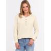 image:imageANRABESS Womens Long Sleeve Waffle Knit Shirts Dressy Casual Loose Button Up V Neck Henley Tops 2026 Fall Basic Tee BlouseParchment
