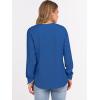 image:imageANRABESS Womens Long Sleeve Waffle Knit Shirts Dressy Casual Loose Button Up V Neck Henley Tops 2026 Fall Basic Tee BlouseRoyal Blue