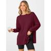 image:imageANRABESS Womens Oversized Long Sleeve shirts Fall Workout Tunic Tops Athletic Gym Tshirts Soft Basic Tees 2026 OutfitsBurgundy