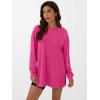 image:imageANRABESS Womens Oversized Long Sleeve shirts Fall Workout Tunic Tops Athletic Gym Tshirts Soft Basic Tees 2026 OutfitsHot Pink