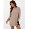 image:imageANRABESS Womens Oversized Long Sleeve shirts Fall Workout Tunic Tops Athletic Gym Tshirts Soft Basic Tees 2026 OutfitsLight Brown